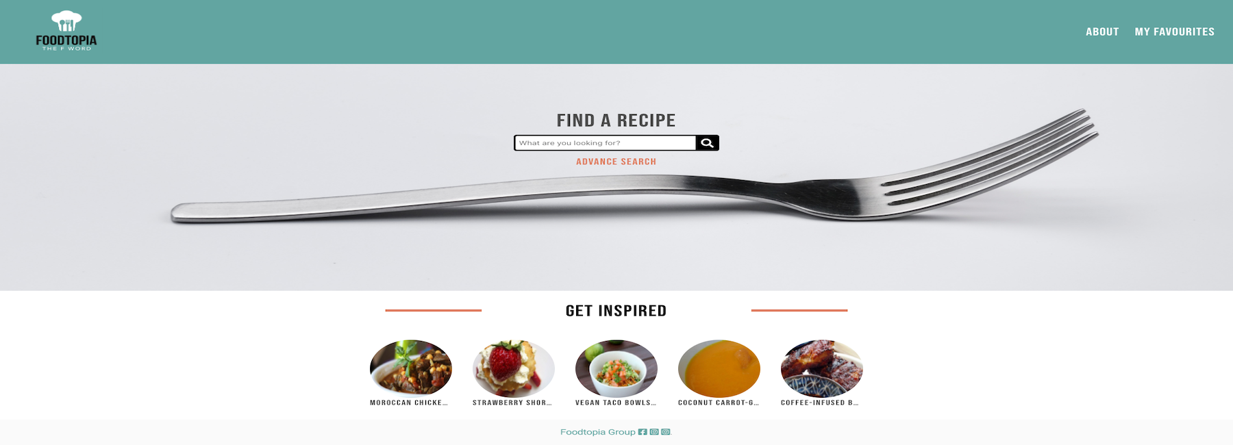 Screenshot of Foodtopia website